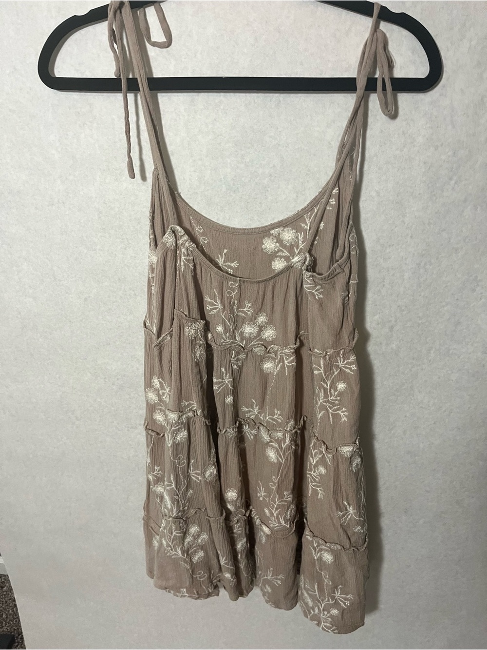 Speechless Taupe Floral Embroidered Mini Dress - Picture 4 of 5
